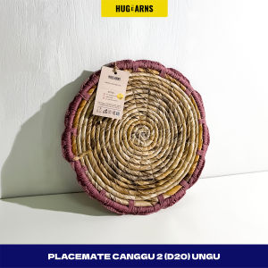 HUGeARNS - Placemate Canggu 2 D20 Ungu / Placemate Anyaman Pelepah Pisang Rajut Renda / Placemat Sangat Cocok Untuk Alas Gelas Properti Foto / Placemate/Alas Gelas / Alas Piring / Walldecor Pelepah Pisang / Anyaman Kerajinan Jogja / Placemate Walldecore