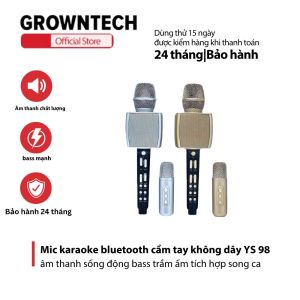 Micro Karaoke Bluetooth YS98 không dây tích hợp loa bass trầm ấm hỗ trợ song ca pin sạc