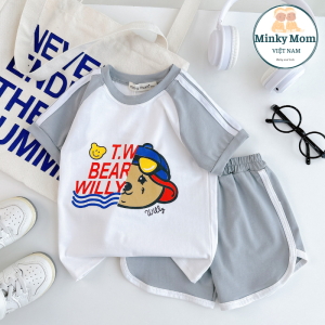 Bộ Quần Áo Trẻ Em Ngắn Tay Hiệu Minky Mom Vải Cotton Lụa Mềm Min Phù Hợp Với Các Bé 0-8 Tuổi TN-IN171
