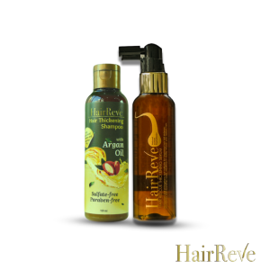 HairReve Hair Rescue Thickening SERUM & Sulfate-Free SHAMPOO Bundle (Reduce Hair Fall Thicker Stronger Hair)