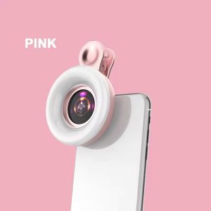 New Lens for Mobile 15X Fill Ring Light Selfie Live Lamp Camera Lens with LED Universal Flash Smartphone Portable Light Clip