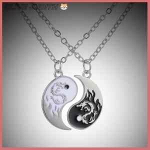 CISWGE Fashion Dragon Figure Yin Yang Adjustable Bracelet Tai Chi Couple Necklace For Boyfriend Girlfriend Valentines Day Jewelry Gift