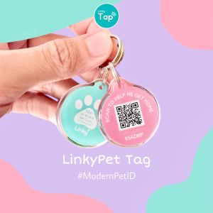 LinkyPet TRIO - NFC & QR Code Smart Pet ID | Lightweight Waterproof Dog Tag with Online Profile