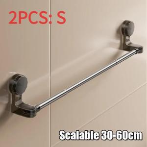 Aitemay Giá treo khăn Dép 50-100cm Thanh đựng núm hút cao su có thể thu vào dụng cụ đựng gắn tường phòng tắm gia dụng đa năng có thể điều chỉnh