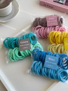 50Pcs/Bag Korean High Elastic Stretch Rubber Hair Bands Candy Color Hair Rope Hair Accessories