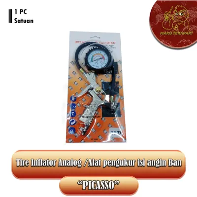 Tire Inflator Analog/Pompa Angin Ban/alat isi angin/pengukur tekanan angin 3in1[PICASSO]