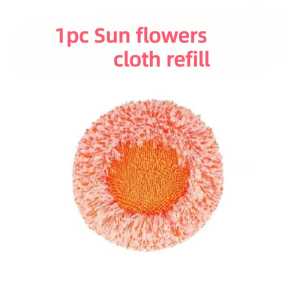 Sunflower Multifunctional Coral Velvet Dust Removal# Sunflower Multifunctional Telescopic Rod Mop Household Water Absorption Lazy Tablet Mop Mop Ceiling Car Wash Tool Kitchen Handle Soft