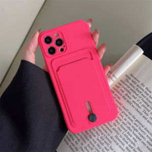 CrashStar Silicone Soft Shockproof Phone Case With Card Slot Holder For iPhone 16 15 14 13 12 11 Pro Max 16e XS XR X 8 7 Plus + SE 2020 Anti-fall Phone Cover Card Bag Phone Casing With Full Cover Camera Protection Top Seller