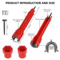 (Local Seller)KEBETEME 14 In 1 Faucet Sink Wrenches Multifunction Sink Faucet Key Plumbing Pipe Wrench Anti-slip Kitchen Repair Plumbing Tool Bathroom Wrenches Sets. 