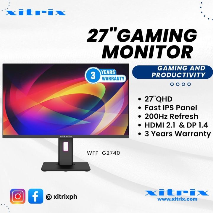 Xitrix Monitor Xitrix G2740 27inch 200Hz IPS WQHD 2560 x 1440 Wide Screen Display ...