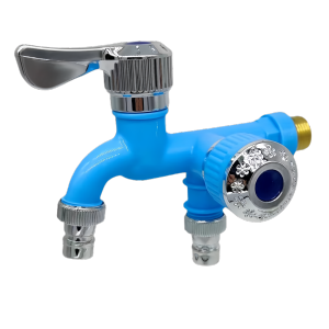 Two Way Faucet Dual Control Double Outlet Water Tap Universal Interface Plastic Dual Function Tap