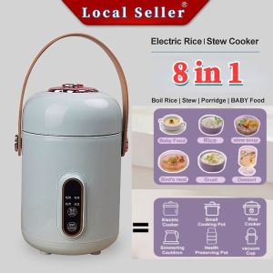 Ready Stock 8 in1 Electric stew pot multi-function portable kettle mini electric noodles rice bowl mini Rice cooker Complementary Stew Cooke 電燉鍋 电饭盒