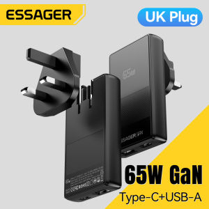 Essager Ultrathin 65W GaN USB A Type C Charger For Laptop Tablet Fast Charging Charger PPS QC4.0 3.0 PD3.0 For iPhone16 15 14-8 Max Pro ipad Macbook Huawei Xiaomi15 Samsung Phone Super Fast Charge Chargers