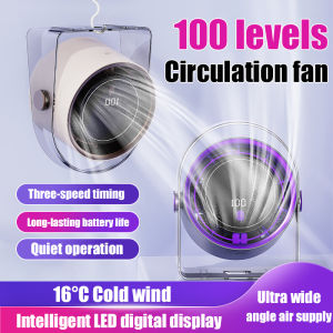Mini Fan Three-speed Intelligent Timer Fast Cooling Multifunction Light Sound Turbine Circulating Air Supply