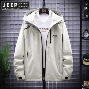 JEEP SPIRIT 1941 ESTD Mens Outdoor Hooded Waterproof Windproof Windbreaker Jacket Jacket Plus Size 7XL Spring Autumn Mountain Travel Breathable Windbreaker Jacket