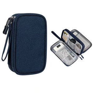 Double Layers Digital Bag Data Cable Storage Bag Waterproof Mobile Power Headphone Organizer Travel Organizer Multi-functional Storage Box Carry Case