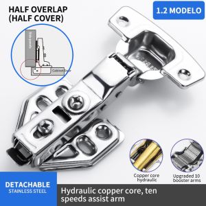 (2PCS)1.2mm Hydraulic Concealed Door Hinges - Removable Heavy Duty for Cabinet Wardrobe 304 Stainless Steel DIY Full Overlay / Half Overlay / Inset Fast delivery COD