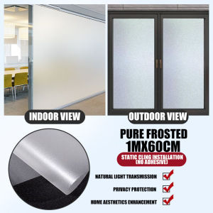 Window Privacy Film Frosted Window Sticker Static Cling Vinyl Glass Film Non Adhesive Anti UV