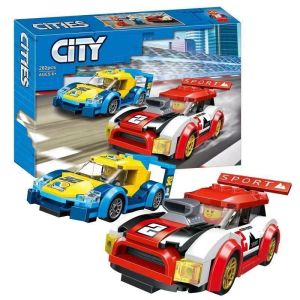 Thành phố Series đua xe 60256 đường đua ô tô hạt nhỏ lắp ráp tương thích Lego khối xe thể thao đồ chơi