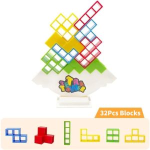 FunToy Tetra Tower Game Tetris Balance Toy Stacking Building Block Toys for Kids Adults Family Games
