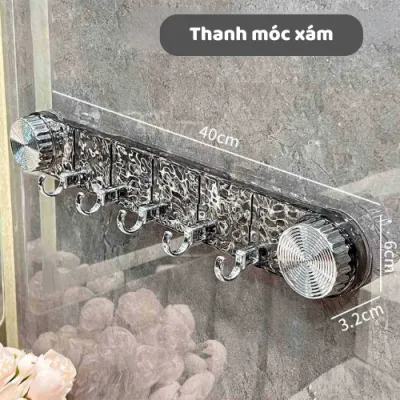 Móc Treo Tường Nhà Tắm Hút Chân Không Thanh Treo Đồ Đa Năng Chất Liệu PET Tiện Lợi Dễ Sử Dụng