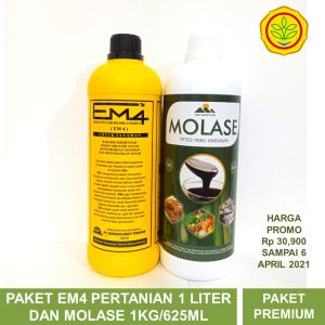 PAKET EM4 PREMIUM 1 BOTOL EM4 PERTANIAN 1 LITER DAN 1 BOTOL MOLASE 1000gr / 625ml