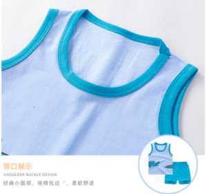 ชุดเซ็ตเสื้อกล้ามเด็ก ชุดเด็กแขนสั้น ชุดลําลอง เสื้อแขนกุดเด็ก ชุดเสื้อกล้ามเด็กเสื้อ+กางเกง1 เซ็ต ผ้าคอตตอนใส่สบาย