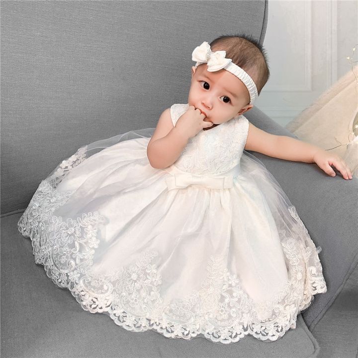 Baby Infant Lace Dress, Girls Baptism Outfit, Lace Christening