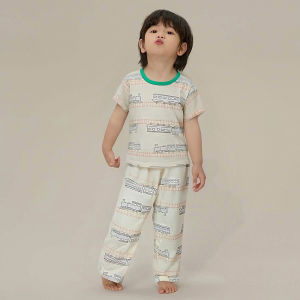 AILEBE 【Local Stock】 100% Cotton Summer Pajamas Set For Kids Casual And Breathable Skin Friendly Gentle Sensitive Durable Sewn With Long Service Life