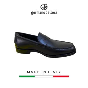 Giày Nam Công Sở Cao Cấp (Da Thật) - Germano Bellesi Chính Hãng - Sản Xuất Thủ Công Tại Italy_1113_BLK