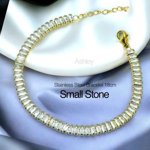 Stainless Steel full stone Zircon Square Tennis bracelet 18cm for women NON TARNISH