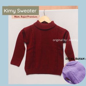 KJF - sweater anak perempuan / baju rajut anak perempuan 8 9 tahun / baju anak perempuan korea style kekinian / sweater rajut anak cewek 8 9 thn / switer rajut anak