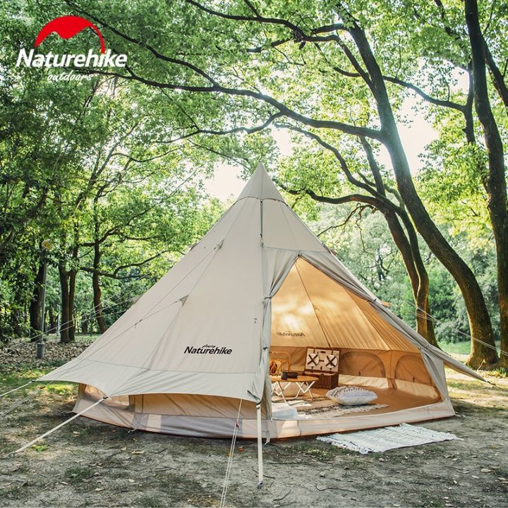 Naturehike%20BRIGHTEN%20Series%2012.3%20Pyramid%20Tent%20Blended%20Cotton%20Bell%20Camping%20Glamping%20Tent%2012.3m%C2%B2%20Large%20Family%20Group%20Waterproof%20Outdoor%20Luxury%20Shelter%20for%205%20to%208%20Person%20Tipi%20Tepee%20Nature%20Hike%2012%20-%20Image%204