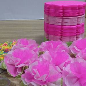 เซ็ต5ชั้น ดอกไม้ต่างๆ กระดาษสาห่อเหรียญโปรยทานพร้อมหนังยาง ราคาถูก ใช้สำหรับห่อเหรียญเพื่อโปรยทาน งานทำบุญ งานบวช งานโปรยทาน