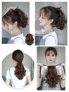 [ hàng loại 1 25cm ] tóc giả nữ cột xoăn ngắn tóc giả buộc tóc giả hàn quốc