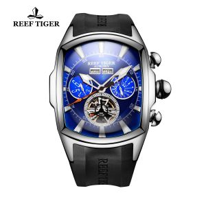 (OFFICIAL 3 Yrs WARRANTY) Reef Tiger/RT RGA3069 Rubber Strap Luminous Waterproof Mens Automatic Mechanical Sports Watch
