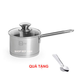 Quánh nấu cháo bột Fivestar Standard 3 đáy inox 430 nắp kính tặng 5 muỗng ăn ( 12cm / 14cm / 16cm ) dùng được bếp từ hồng ngoại gas