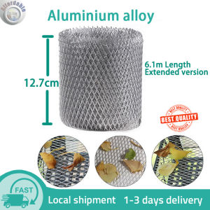 Aluminium alloy Mesh Gutter Guards Anti-rust Gutter Protection Covers 6m/19.68ft Length Mesh Guards Leaf Protector to Avoid Roof Clogged Downspouts vividly