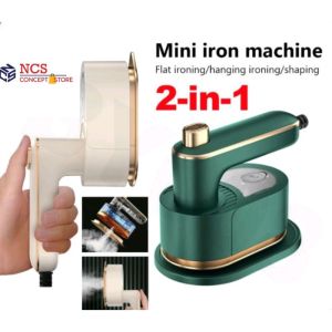 2 in1 Mesin Setrika Elektrik Mini Travel Iron Portable Rotatable Handheld Setrika Basah dan Kering dengan Tangki Air 50ml & Tenaga Tetap 40W