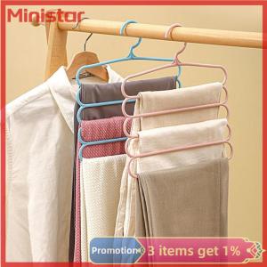 Ministar Clothes Hangers Trousers Hangers Holders Closet Storage Organizers 5 Layers Pants Towel Scarfs Racks Storage Organization