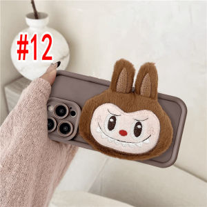โบว์ผูกใหญ่ Labubu 3D การ์ตูนน่ารักขาตั้งปลอกสำหรับ Samsung กาแลคซี S25 S24อัลตร้า5กรัม S23 S22บวก S21 5G S20 FE S25 + S24 + S23 + S22 + S21 + THE Monster Popmart Couple Fine เคสโทรศัพท์นิ่มซิลิโคน JGS 11ช่องเลนส์