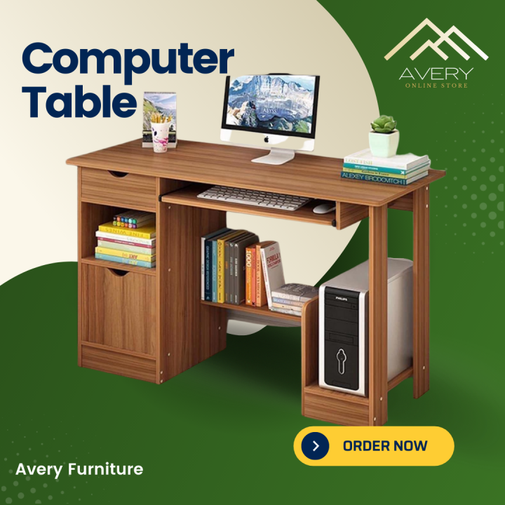 Computer Desk with Main Unit Holder Laptop Study and Office Table with