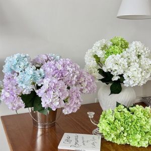 MUNCHX Big Head Simulation Hydrangea Bouquet Floral Arrangement Multi-head Latex Hydrangea Real Touch DIY Artificial Flower Bouquet Wedding Decoration