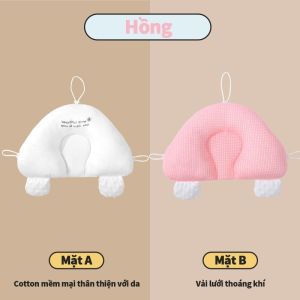 Gối Chữ U Cho Bé Sơ Sinh Gối Chống Giật Mình Chống Bẹp Đầu Có Dây Rút Điều Chỉnh