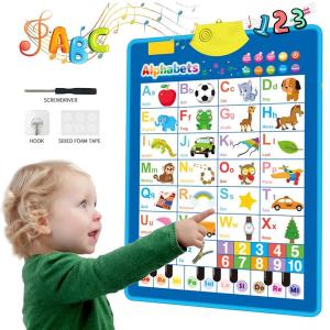 [Buy 5 Free 1] Talking Poster Educational Wall Chart Electronic Interactive Alphabet Learning Chart Number Body Farm Solar System Construction Site Dinosaurs Ocean Life