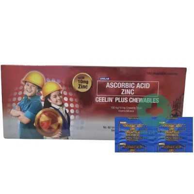 Ceelin Plus Chewable ( 2 Chewable Tabs ) Ascorbic Acid + Zinc - EXP Mar 2026 Vitamin C Kids and Adults