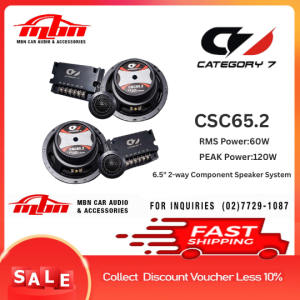 Unleash Crystal-Clear Sound Category 7 CSC65.2 6.5" 2-Way Component Speaker System (60W RMS) Car Speaker System