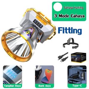 LED Headlamp 300Watt Mini Lampu 900jam Bisa Charge Terang Bateral Lithium Headlamp Berkemah Headlamp
