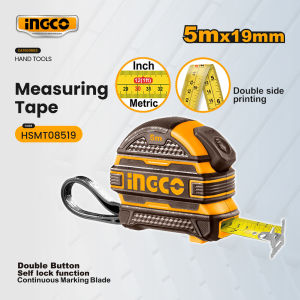 INGCO Steel Measuring Tape 5mx19mm with SELF LOCK FUNCTION HSMT08519 IHT
