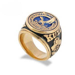 【OGDA】 Silver Gold Ate Eagles Fraternal Rings for Men Stainless Steel Round TFOE-PE Couple Size 7-13 Eagle Kuya Bull Mens Fashion Ring Deoetpatria Original Sale A59-1